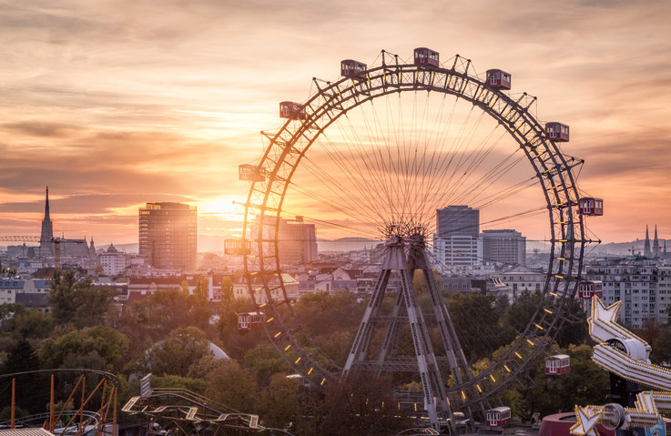 Panorama von Wien mit Riesenrad