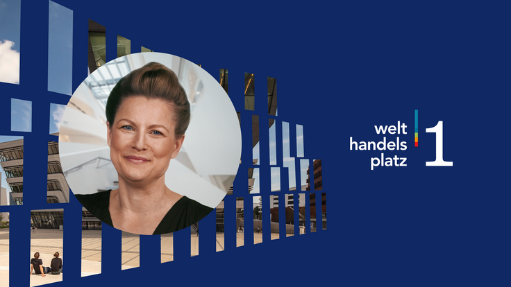 Foto Susann Fiedler und Logo Welthandelsplatz 1