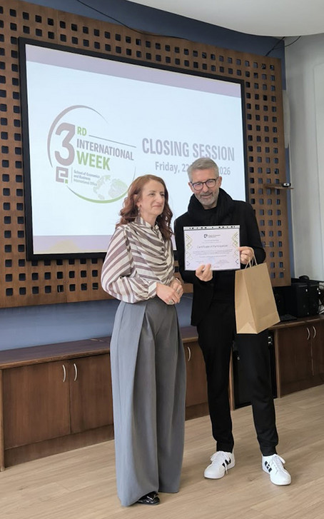 Michael Posch und Gerhard Geissler mit "Presenting Effectively in Times of Digitalization" an der School of Economics and Business in Sarajevo im Mai 2026