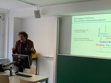 Prof. Dr. Dietmar Rößl bei seinem Vortrag im Rahmen des Workshops "Hochschulmanagement"