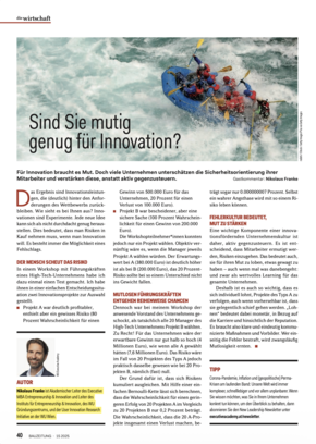 Sind Sie mutig genug für Innovation? (Österreichische Bauzeitung, November 21, 2025)