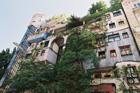 A house planned by Friedensreich Hundertwasser, a famous Austrian painter