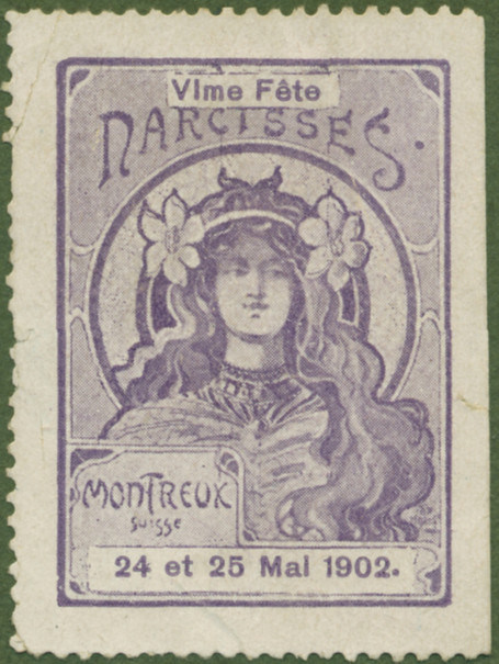 Reklamemarke gestaltet von Alfred Mucha