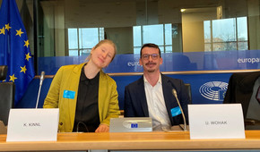 PhD Kinnl and Wohak at EU Parliament