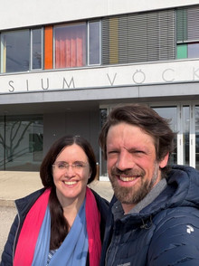 Getting ready for the workshop on Financial Communication at the Bundesgymnasium Vöcklabruck.