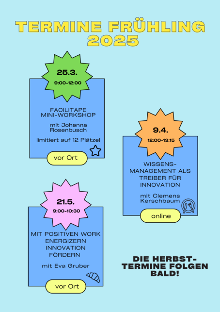 Termine der Community Angebote Frühling 2025