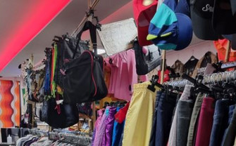 clothes on a rack