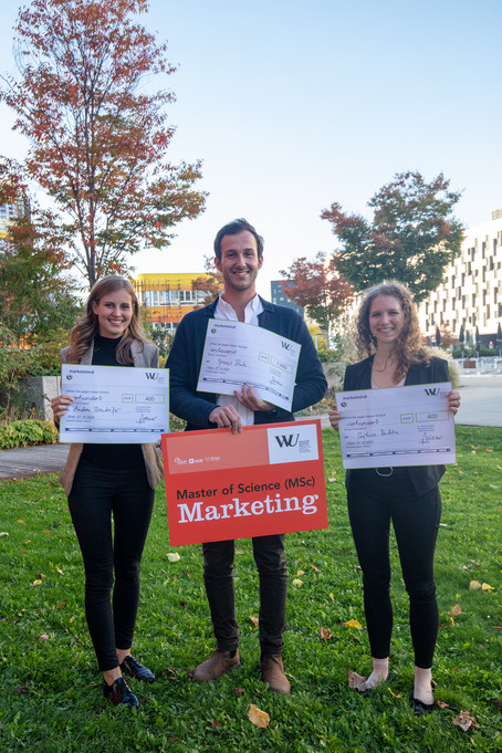 2021 Award winners: Andrea Steindorfer (MSc WU), Jonas Fink (MSc WU) and Sophie Buchta (MSc WU)