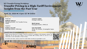 Transfer Pricing Workshop "Transfer Pricing in a High-Tariff Environment: Insights from the Past Year" with KPMG on April 23