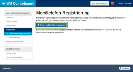 Neues Mobiltelefon registrieren