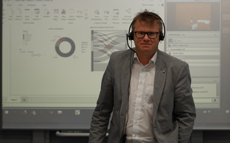 Mag. Baier providing the MSc students with a distance learning course