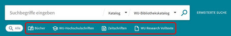 Screenshot des Filters für Publikationsarten