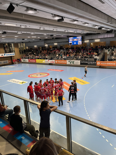 Buddies beim Handballmatch