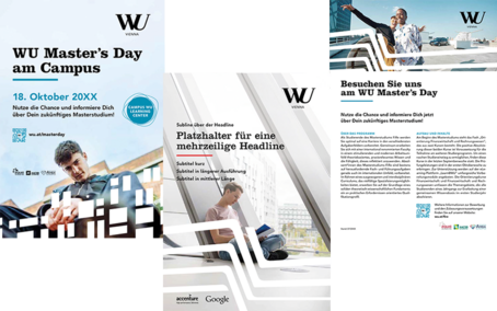 Anordnung des Titelbalkens auf verschiedenen Printprodukten