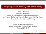 „Inequality, Social Mobility, and Public Policy”.