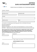 Antrag auf Duplikat ab Nov. 2015