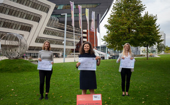 2020 Award winners: (left to right) Angela Simetzberger (MSc WU), Nikol Balacheva (MSc WU), Lisa Lampl (MSc WU)
