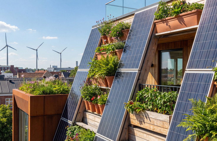 Eine PV-Anlage auf einem Häuserdach