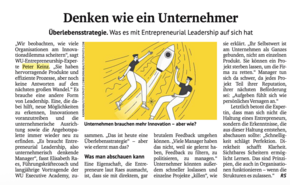 Denken wie ein Unternehmer (Kurier, November 29, 2025)