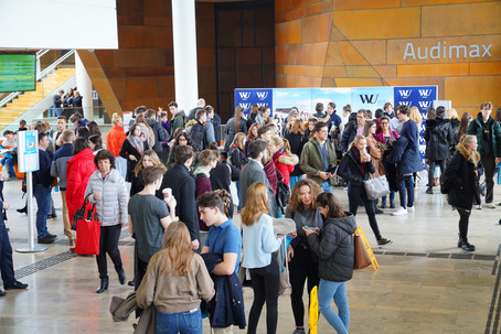 People standing in TC hall