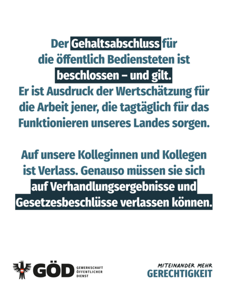 Plakat Gehaltsabkommen