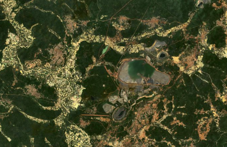 Satellitenbild einer Mine.