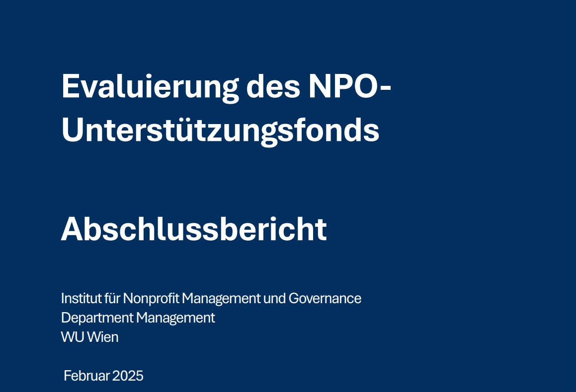 Evaluierung des NPO Unterstützungsfonds