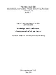 Cover des Beitrags: Opportunistisches Verhalten von Eigentümern: defektives Verhalten von Genossenschaftsmitgliedern. In: Beiträge zur kritischen Genossenschaftsforschung , Hrsg. Brazda, J. / Blisse, H. , 331-345. Wien: Eigenverlag des FOG.