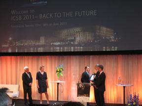 Professor Steven Klepper receives the Global Award for Entrepreneurship Research from HRH Prince Daniel at the ICSB World Conference 2011 