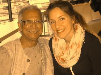 Professor Muhammad Yunus (Grameen Bank, winner of the nobel peace prize) and Isabella Hatak (RiCC) at the ICSB World Conference 2011