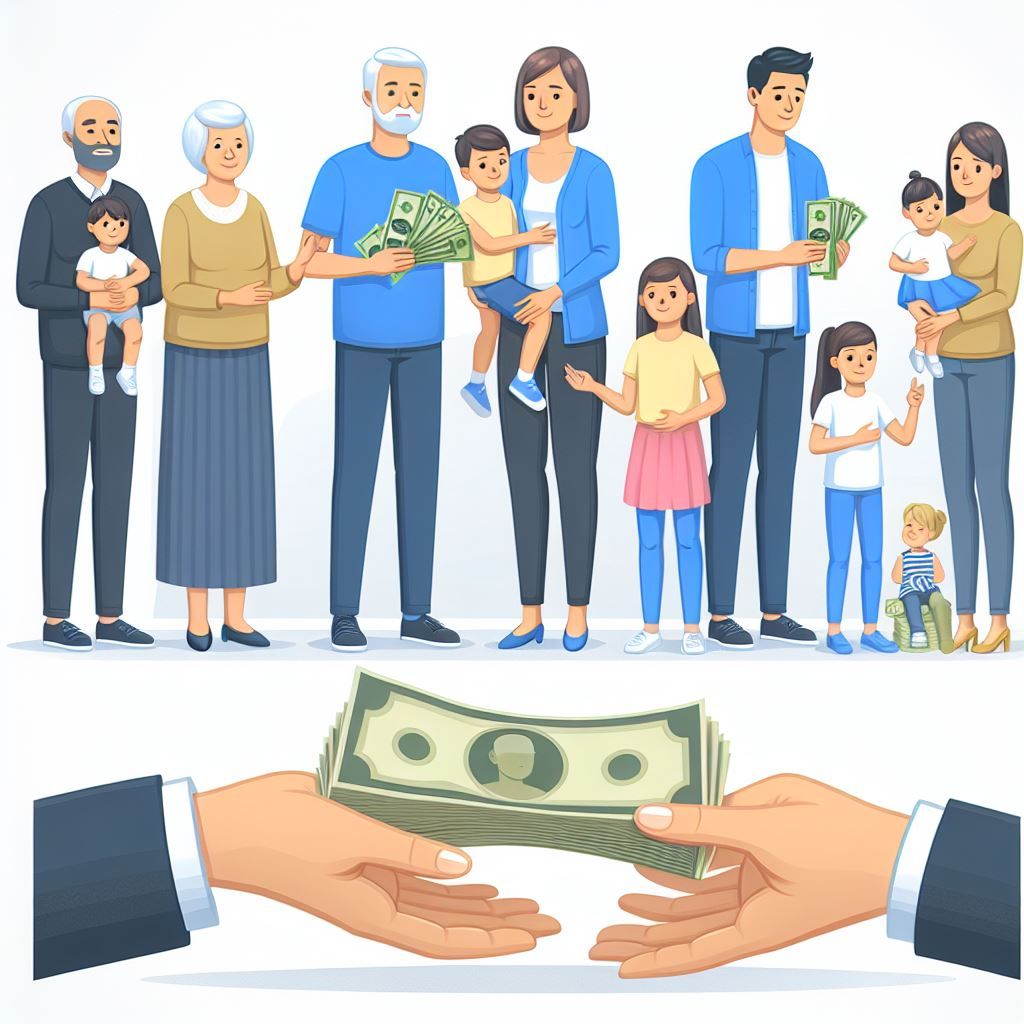 Familien Geld Hände (mit KI erstellt)