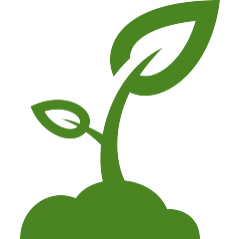 Here you see a green icon of a plant.