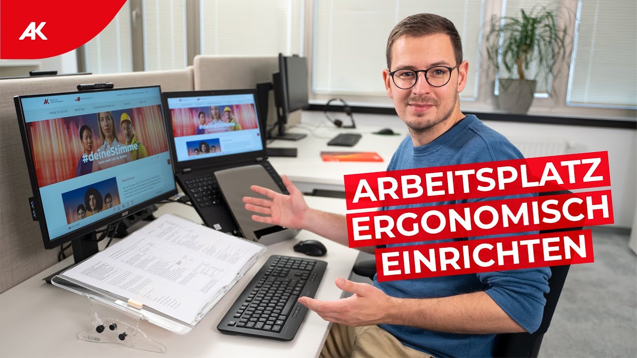 Video Ergonomie: Bildschirmarbeitsplatz einrichten | Richtig sitzen & stehen